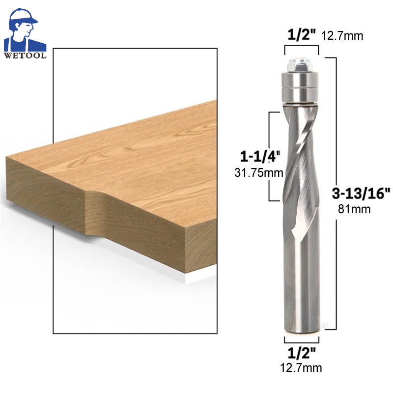 Cnc Router Bit - Mata Router Spiral Karbida Padat 1/2