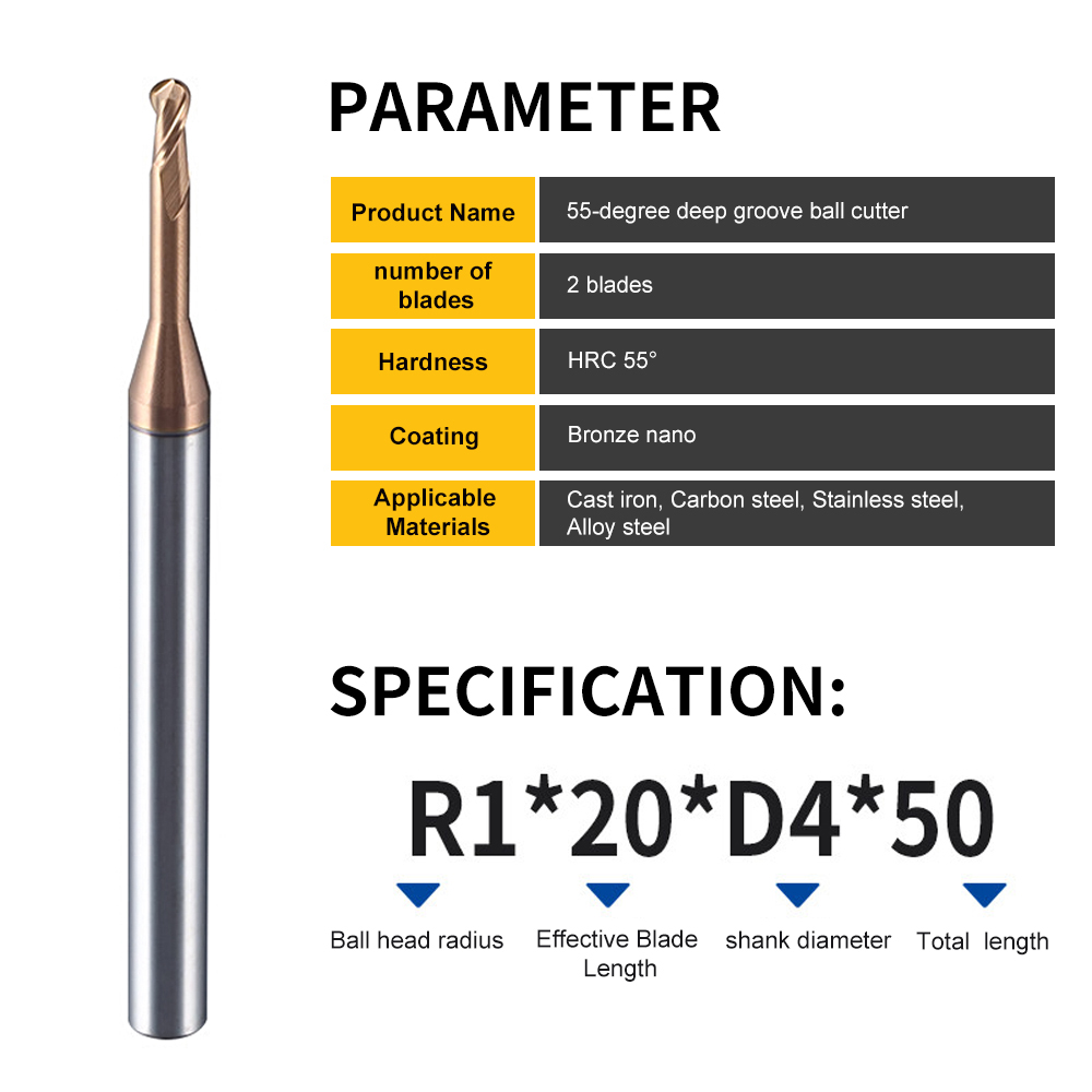 VACK H55 2F Solid Carbide Ball - Cnc Router Bit ulasan dan harga
