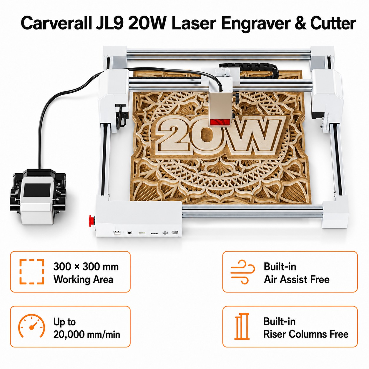 Carverall JL9 20W Mesin Penguk - Industrial Laser Cutting ulasan dan harga