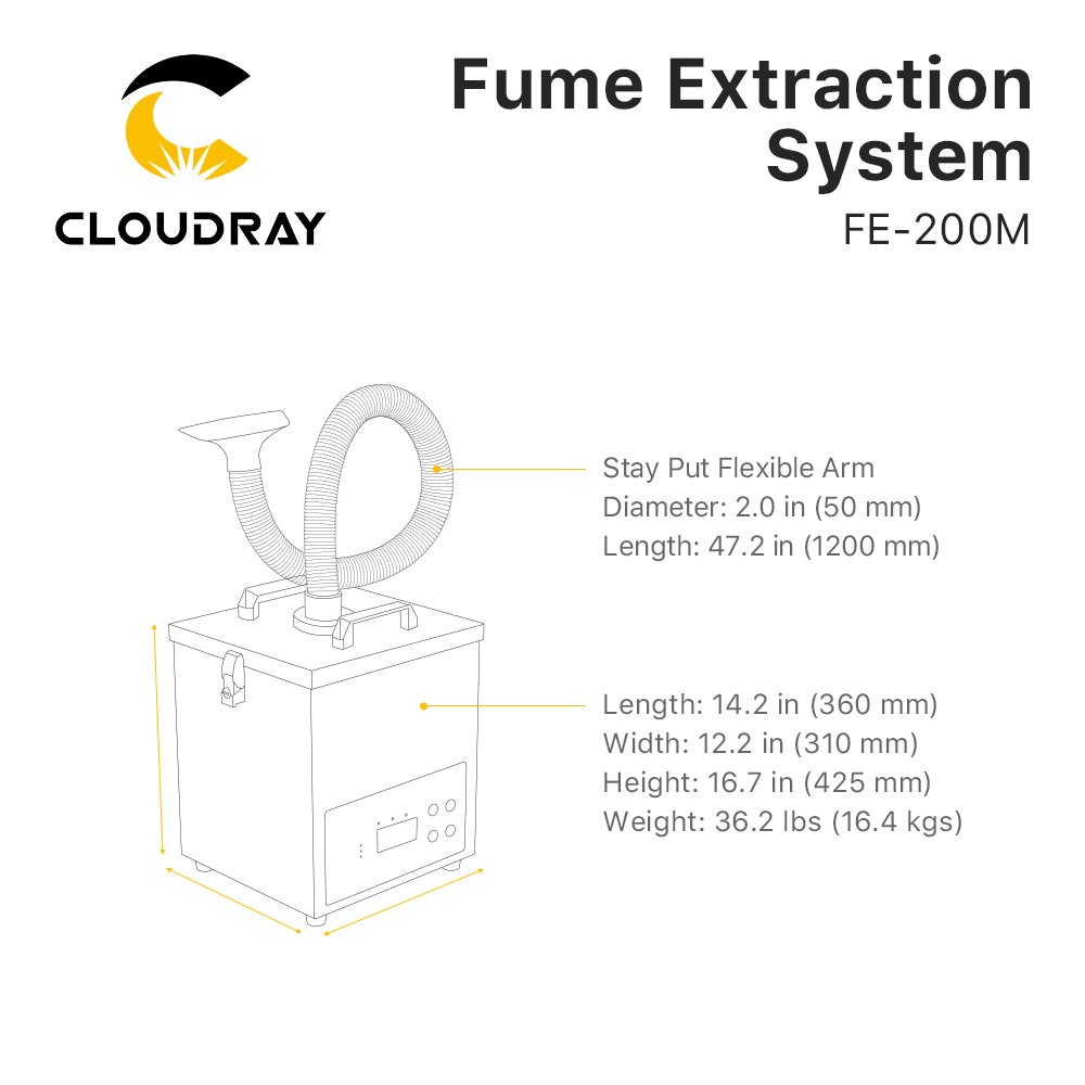 Sistem Ekstraksi Asap Cloudray - Industrial Laser Cutting ulasan dan harga